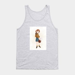 Girl with rabbit in bag Tank Top